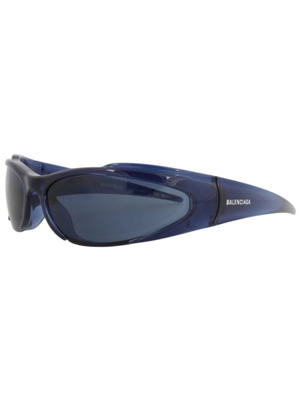 New Balenciaga Women's Sunglasses Shield Wrap Bio Injection Frame Unisex Blue